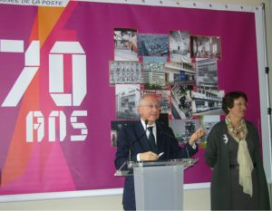 Philippe Wahl pdg groupe la poste - Mauricette Feuillas directrice L'adresse Musée de la Poste