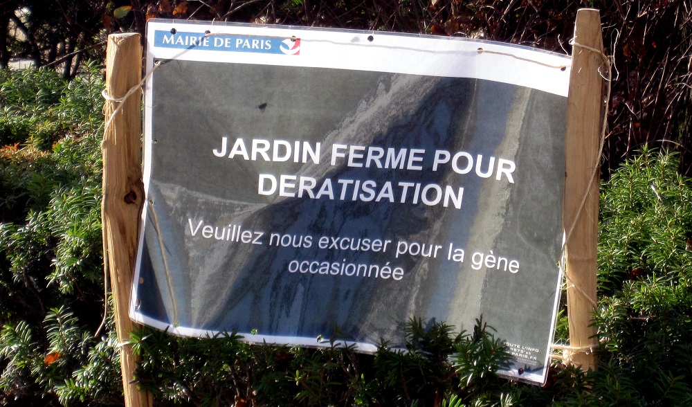 Panneau Dératisation Jardin Paris 15
