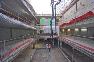 Parking Frémicourt éventrée - travaux - Indigo - Paris 15
